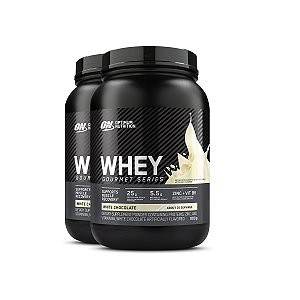 Kit 2 Whey Gourmet Optimum Nutrition Chocolate Branco 900g