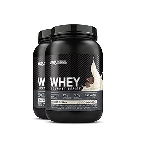 Kit 2 Whey Gourmet Optimum Nutrition Cookies & Cream 900g