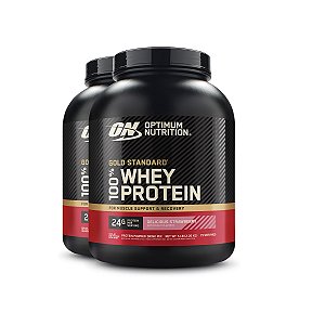 Kit 2 Whey Gold Standard Optimum Nutrition Morango 2.26Kg
