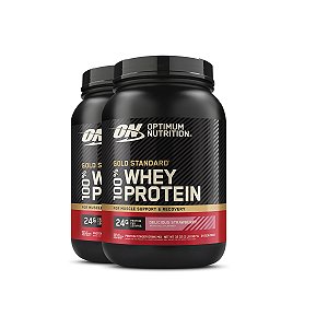 Kit 2 Whey Gold Standard Optimum Nutrition Morango 907g