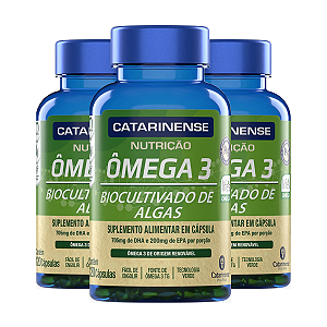 Kit 3 Ômega 3 Algas Biocultivado Catarinense 120 Capsulas