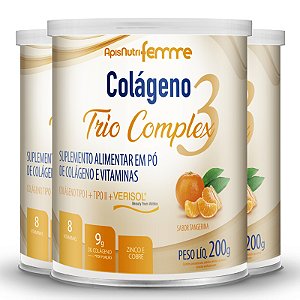 Kit 3 Colágeno Trio Complex Apisnutri Tangerina 200g
