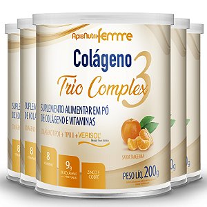 Kit 5 Colágeno Trio Complex Apisnutri Tangerina 200g