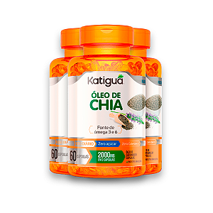 Kit 3 Óleo de Chia Katiguá 1000mg 60 Cápsulas