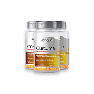 Kit 3 Cúrcuma Dose Máxima Katiguá 130mg 30 Cápsulas