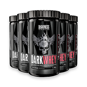 Kit 5 Whey Protein DarkWhey 100% Darkness Morango 900g