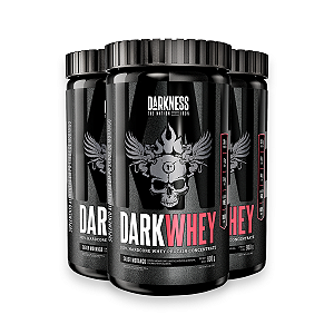 Kit 3 Whey Protein DarkWhey 100% Darkness Morango 900g