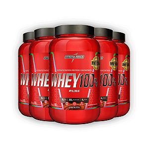 Kit 5 Whey Protein 100% Puro V2 Integral Medica Chocolate 900g