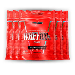 Kit 5 Whey Protein 100% Puro Integral Medica Chocolate 1.8Kg