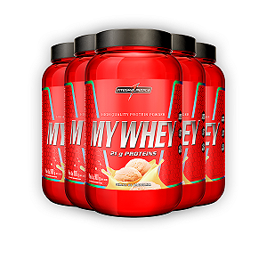 Kit 5 My Whey Protein Integral Medica Shake de Baunilha 900g