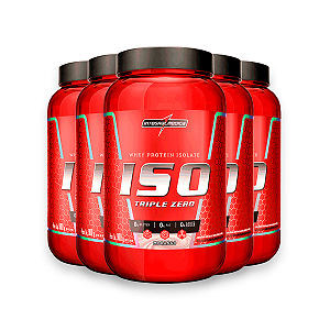 Kit 5 Whey Protein Iso Triple Zero Integral Medica Morango 900g