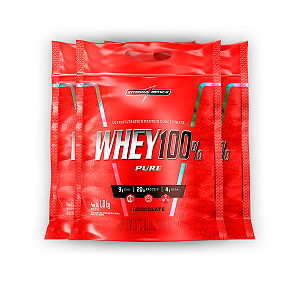 Kit 3 Whey Protein 100% Puro Integral Medica Chocolate 1.8Kg