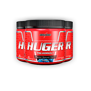 Kit 3 Pré Treino Huger Integral Medica Blue Razz 320g