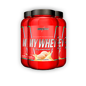 Kit 3 My Whey Protein Integral Medica Shake de Baunilha 900g