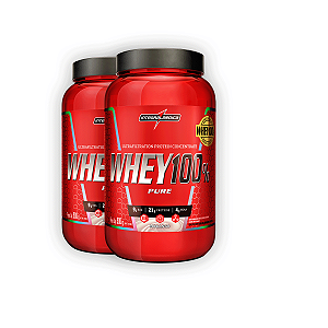 Kit 2 Whey Protein 100% Puro V2 Integral Medica Morango 900g