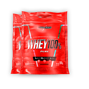 Kit 2 Whey Protein 100% Puro Integral Medica Morango 900g