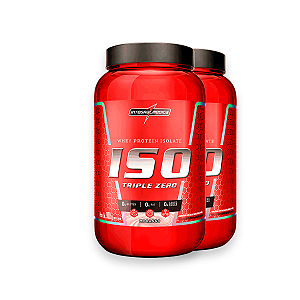 Kit 2 Whey Protein Iso Triple Zero Integral Medica Morango 900g