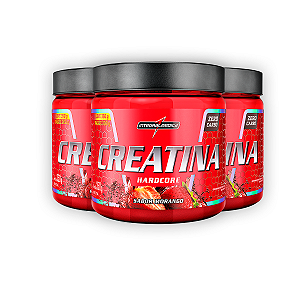 Kit 3 Creatina Hardcore Integral Medica Morango 350g