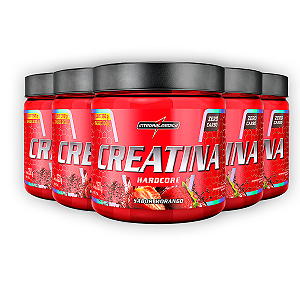 Kit 5 Creatina Hardcore Integral Medica Morango 350g