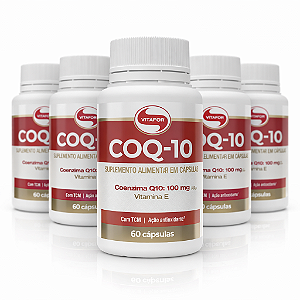 KIT 5 COQ-10 Vitafor Coenzima Q10 100mg e Vit.E 60 Caps