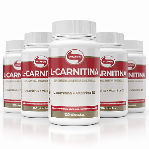 KIT 5 L-CARNITINA Vitafor L-carnitina e Vitamina B6 120Caps