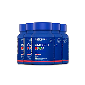 Kit 5 Ômega 3 Kids Catarinense 30 Cápsulas Cereja
