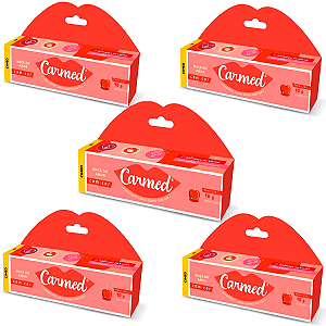 Kit 5 Carmed Hidratante Labial Com Cor Cimed Maça do Amor 10g
