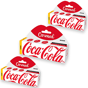 Kit 3 Carmed Hidratante Labial Incolor Cimed Coca Cola 10g
