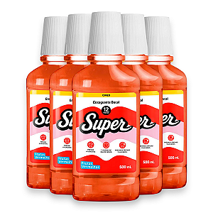 Kit 5 Enxaguante Bucal Super 12H Cimed Frutas Vermelhas 500ml