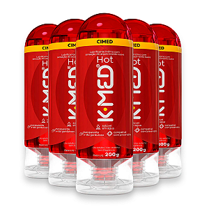 Kit 5 Gel Lubrificante Íntimo K-MED Hot Cimed Neutro 200g