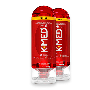 Kit 2 Gel Lubrificante Íntimo K-MED Hot Cimed Neutro 200g