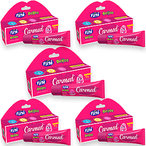 Kit 5 Carmed Hidratante Labial Cor Rosa Cimed Fini Beijos 10g