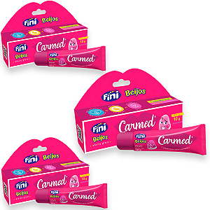 Kit 3 Carmed Hidratante Labial Cor Rosa Cimed Fini Beijos 10g