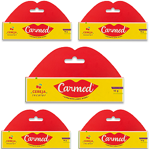 Kit 5 Carmed Hidratante Labial Incolor Cimed Cereja 10g
