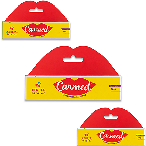 Kit 3 Carmed Hidratante Labial Incolor Cimed Cereja 10g