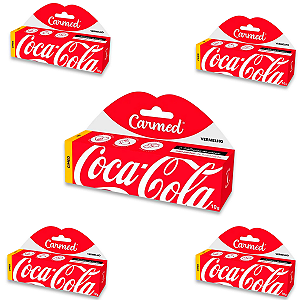 Kit 5 Carmed Hidratante Labial Vermelho Cimed Coca Cola 10g