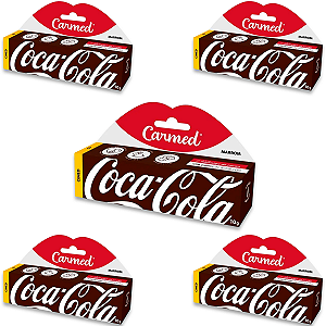 Kit 5 Carmed Hidratante Labial Cimed Coca Cola Marrom 10g
