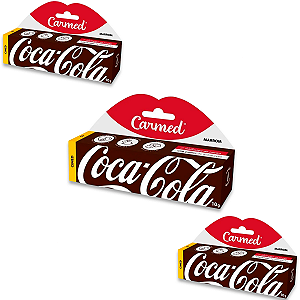 Kit 3 Carmed Hidratante Labial Cimed Coca Cola Marrom 10g