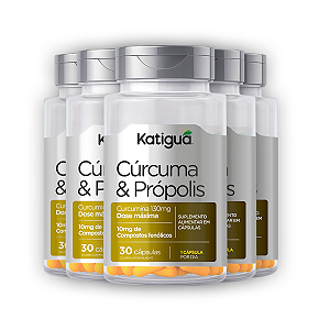 Kit 5 Cúrcuma + Própolis 30 Cápsulas