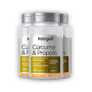 Kit 3 Cúrcuma + Própolis 30 Cápsulas
