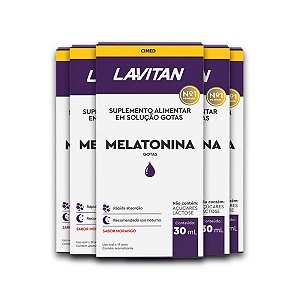 Kit 5 Melatonina Lavitan Solução Oral 30ml Morango