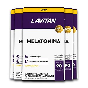 Kit 5 Melatonina Lavitan 90 Comprimidos Maracujá