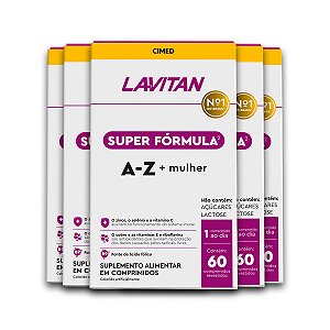 Kit 5 Multivitamínico Mulher Lavitan 60 Comprimidos
