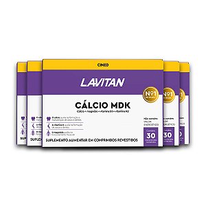 Kit 5 Cálcio MDK Lavitan 30 Comprimidos Revestidos