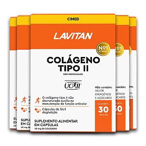 Kit 5 Colágeno Tipo II Lavitan 30 Cápsulas