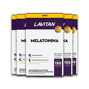 Kit 5 Melatonina Lavitan 150 Comprimidos Maracujá