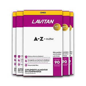 Kit 5 Multivitamínico A-Z Mulher Lavitan 90 Comprimidos