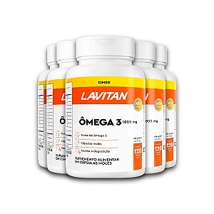 Kit 5 Ômega 3 Lavitan 1000mg 120 Cápsulas