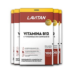 Kit 5 Vitamina B12 Lavitan 100 Comprimidos Revestidos