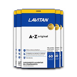 Kit 5 Multivitamínico A-Z Original Lavitan 60 Comprimidos